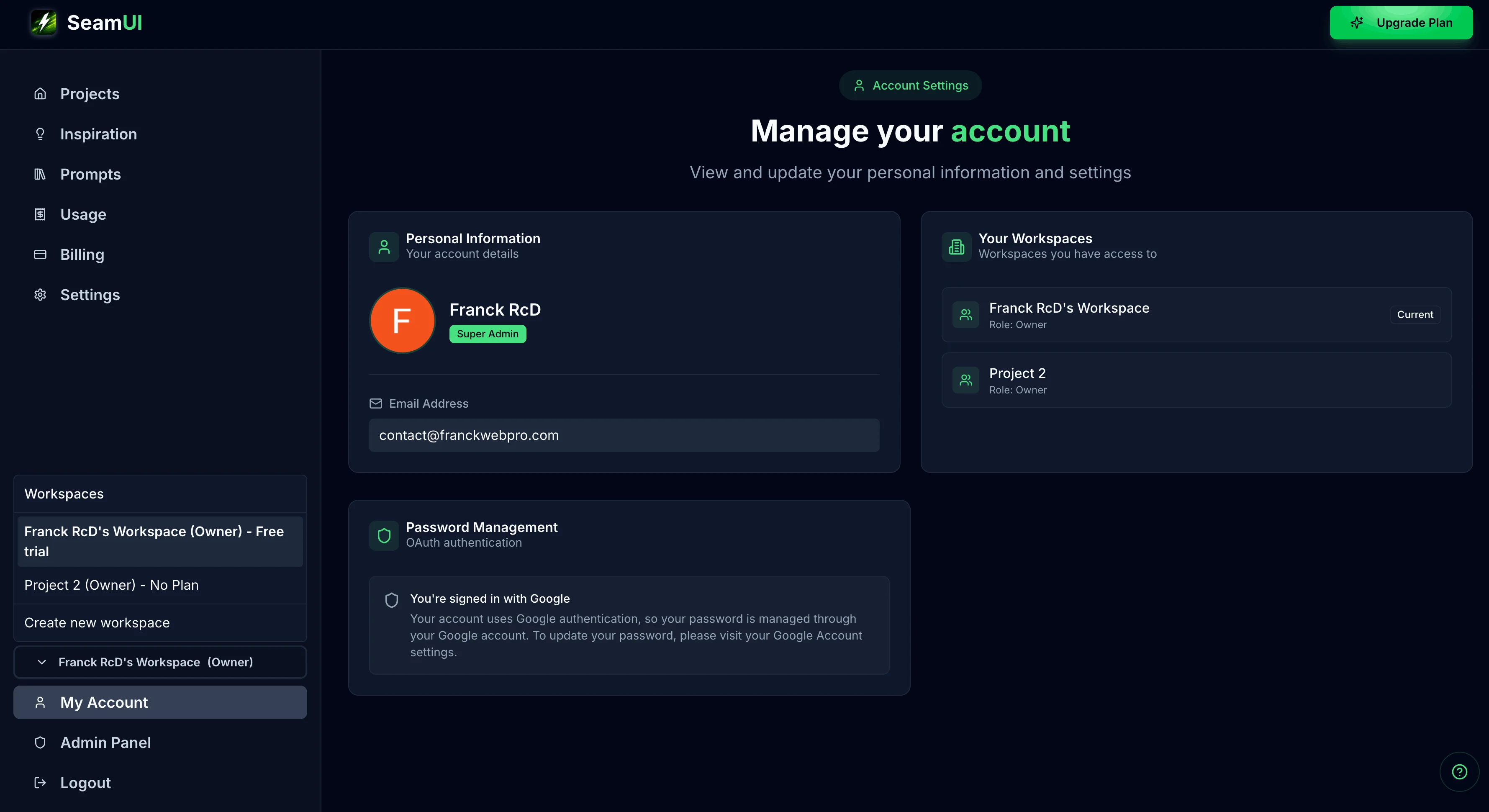 Create a workspace for each need